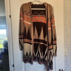 Derek Heart Patterned Cardigan Size L Euc